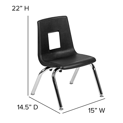 Flash Furniture Emmy Circle Wave Activity Table Set with Student Stack Chairs Grey