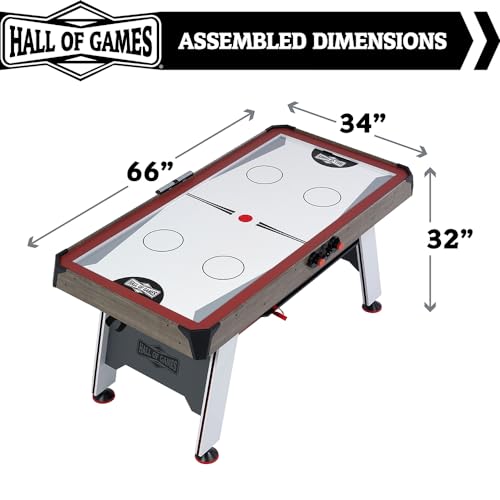 Hall of Games 5.5' Arcade Air Hockey & Tennis Table 2-in-1 Wood Grain/Red