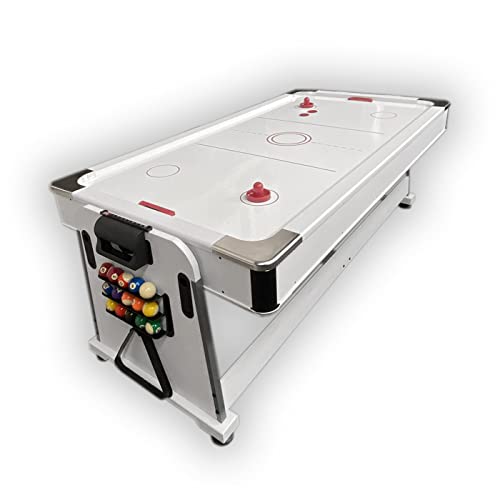 SIMBASHOPPING USA Pool Table 7FT Multigame Blue Air Hockey + Table Tennis + Table Top - Polar Blue, White