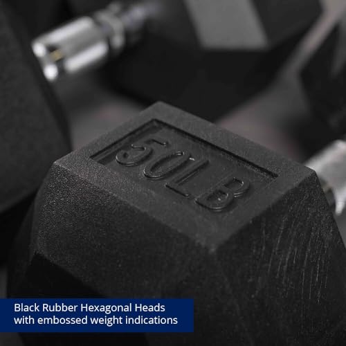 Titan Fitness Rubber Coated Hex Dumbbell Black