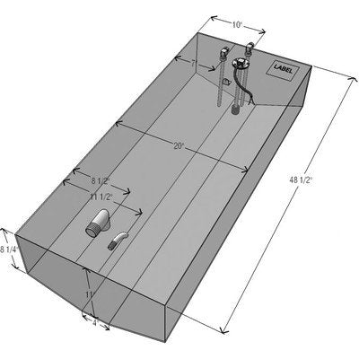 RDS MANUFACTURING 40 Gallon Aluminum Below Deck Fuel Tank