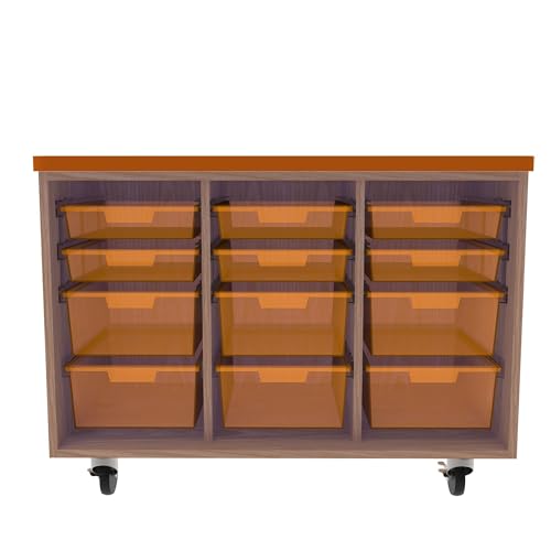 Diversified Woodcrafts Mobile Classroom Storage Cabinet Erasable Top Oak