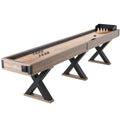 VEVOR Shuffleboard Table 11.5 ft 2-in-1 Combo Game Set Black + Brown
