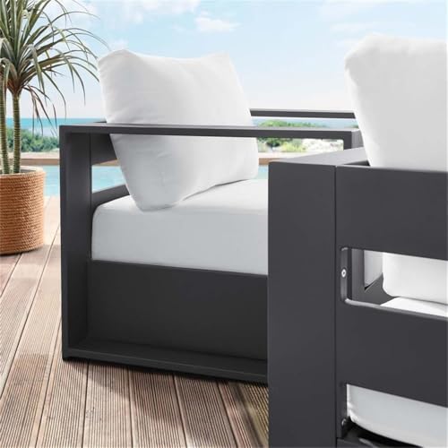 Modway Tahoe Aluminum 2-Piece Patio Set Gray White
