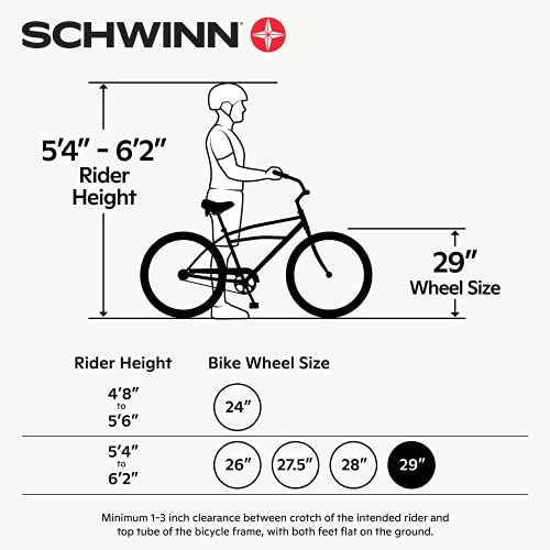 Schwinn S29 Mountain Bike 29-Inch 21-Speed Aluminum Matte Black/Blue