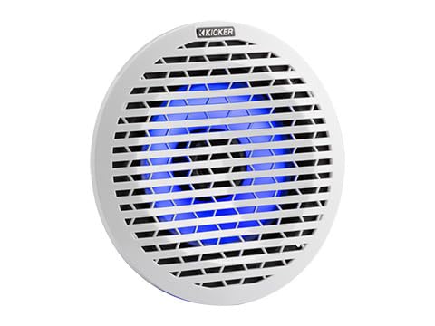 KICKER Marine Gauge-Style Source with (2 Pair) 6.5" Thin-Mount LED Speakers Bundle