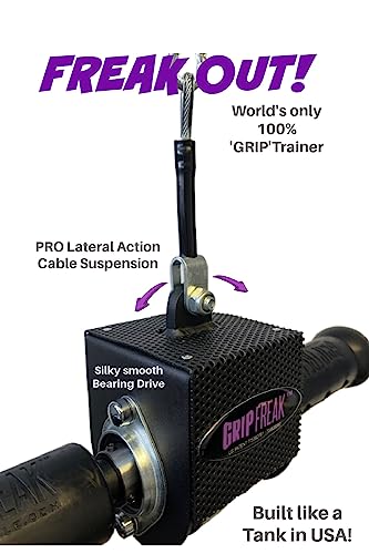 GRIP FREAK Thick Grip Wrist Roller with Power Rack Arm & Weight Plate Loader