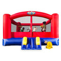 Blast Zone Double Play Inflatable Dual Hoops Bounce House with Blower Red