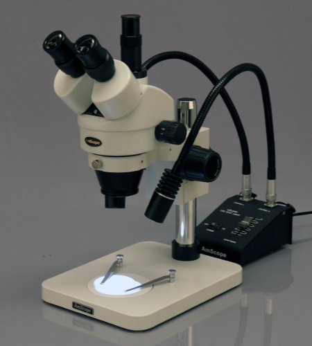 AmScope Digital Trinocular Stereo Zoom Microscope 7X-45X White