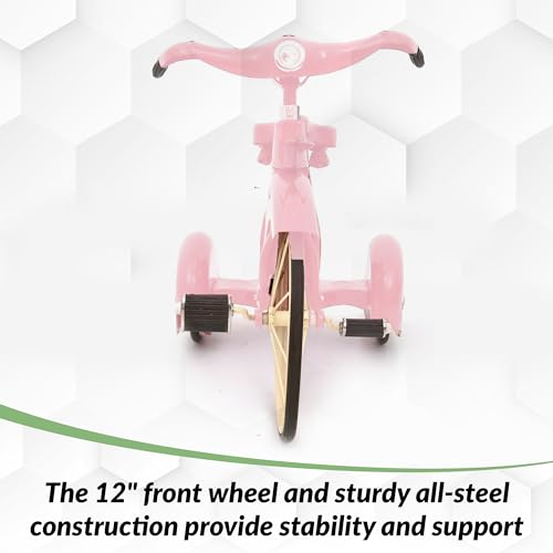 ABABY.COM Personalized Kids Tricycle with LED Headlight Pink