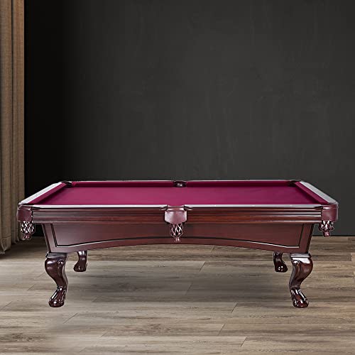 Hathaway Augusta 8-ft Pool Table with Burgundy Felt - Mahogany Finish