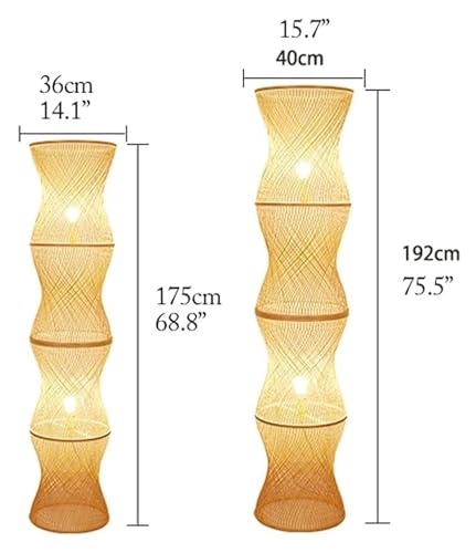 GTEFSWS Handmade Weaving Column Floor Lamp Modern Standing Light One Color