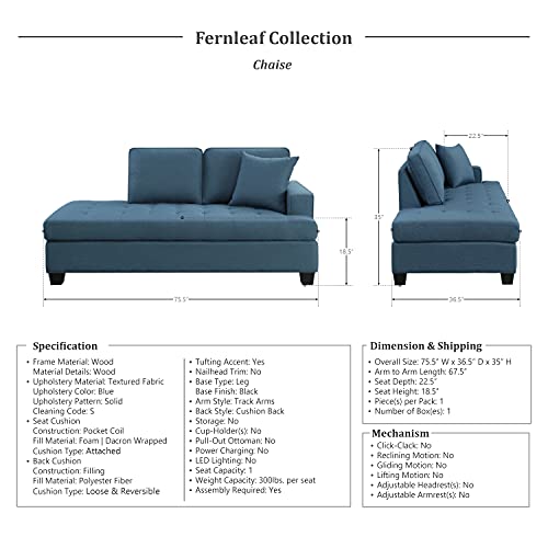Lexicon Fernleaf Chaise Lounge Blue