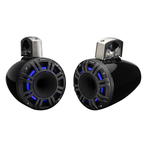 KICKER 51KMTCXL8 8" 500 Watt Multicolor LED Marine Tower Speakers Black