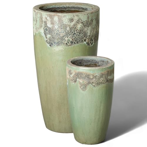 Emissary 18in Round Stoneware Planter Reef/Spa Blue