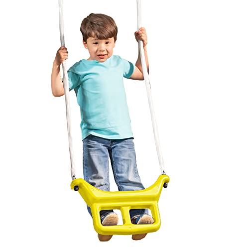 XDP RECREATION Kids Outdoor Playground Set with Glider, Slide, Swings & Seesaw Blue/White