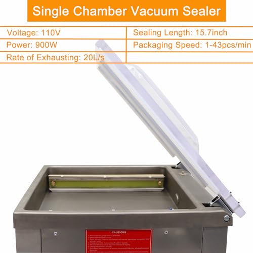 WYDDDARY Heavy Duty Vacuum Sealer 110V Stainless Steel 900W 15.7inch Sealing Length