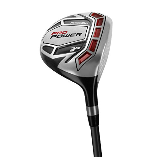 Powerbilt Pro Power Complete Golf Set for Men Left Hand Silver Black Red