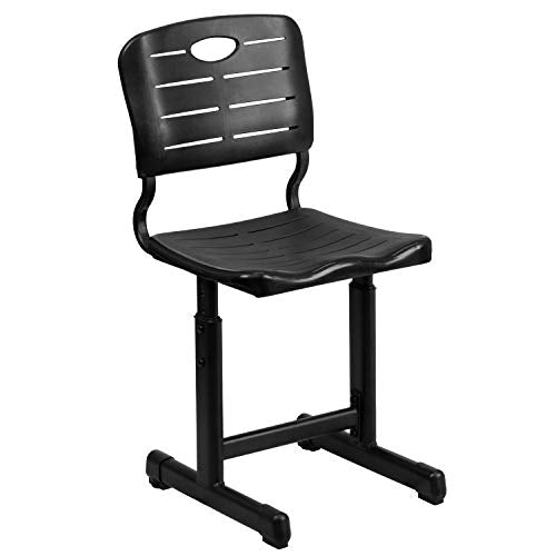 Flash Furniture Nila Adjustable Height Student Chair Set of 12 Black