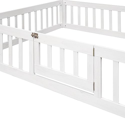 Goohome Full Size Montessori House Bed E-White B