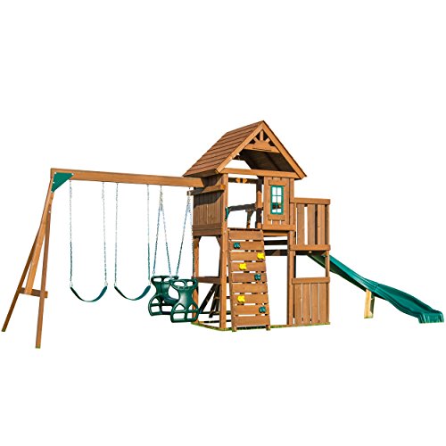 Swing-N-Slide Cedar Brook Wooden Swing Set Green