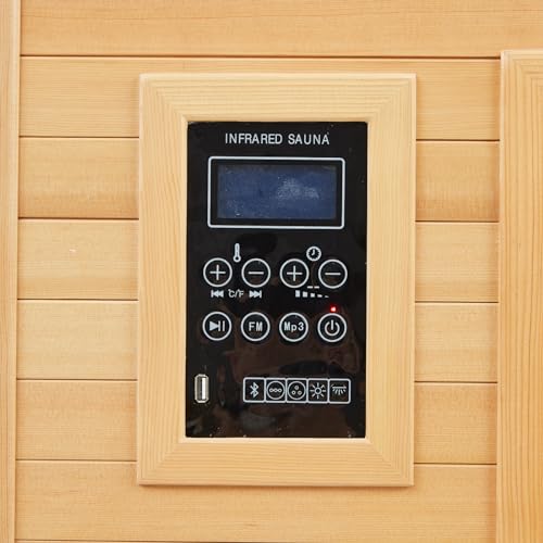 PioneerWorks 1 Person Infrared Sauna Wood Color