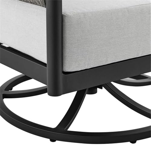 Afuera Living Modern Aluminum Outdoor Swivel Rocking Chair Black
