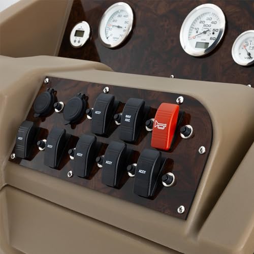 DeckMate Luxury Console with Premium Gauge and Switch Package Burlwood Gray/Blue/Charcoal