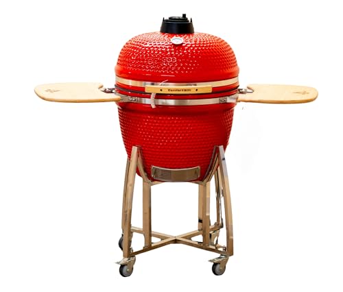 Comfortbilt 23" Kamado Ceramic Grill Charcoal Smoker Red