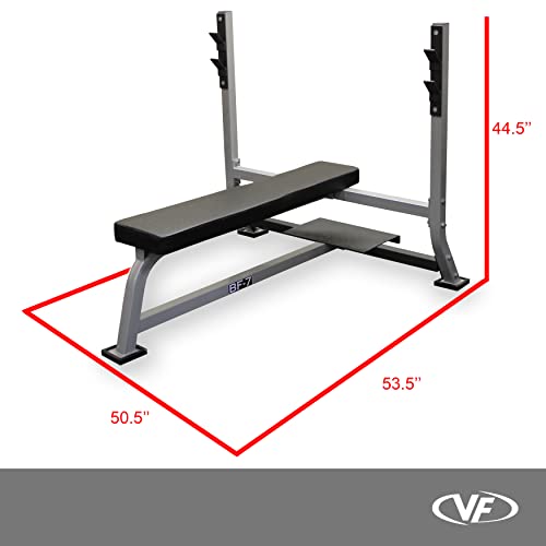 Valor Fitness Olympic Bench with Spotter Metallic Grey and Black