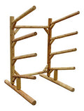 Log Kayak Rack 4 Place One Sided Kayak and SUP Rack Unfinished