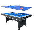 RACK Scorpius 7-Foot Multi Game Billiard/Pool with Table Tennis Blue Felt with Black Body