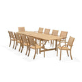 Amazonia Arizona 11 Piece Rectangular Patio Dining Set Teak Finish