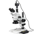 AmScope Digital Trinocular Stereo Zoom Microscope with LED Light Multi