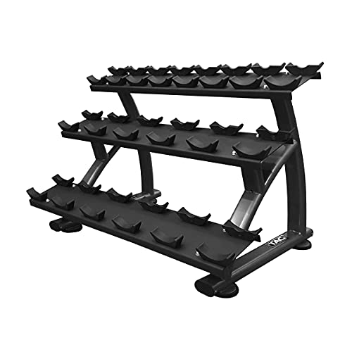 TAG Fitness 550 lb Dumbbell Set with Heavy Duty Rack, 5-50 lb Hex Dumbbell Set (10 Pair)
