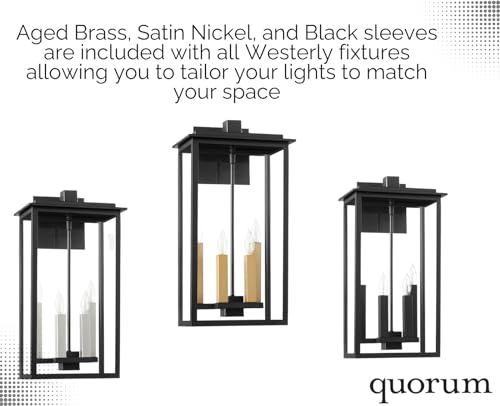 Quorum International Westerly 32 Inch 4-Light Outdoor Ceiling Pendant Black
