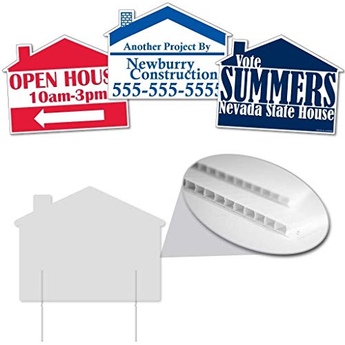 VictoryStore Custom Realtor House Shaped Yard Signs Set of 2 - 16.5x21 inches, Printed 2 Sided Full Color