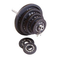 CAP Barbell 300 LB Cast Iron Olympic Weight Set with 7’ Olympic Bar Black Plate with 7 ft Silver Bar