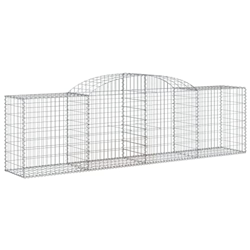 Arched Gabion Baskets 4 pcs Galvanized Iron White Black Other