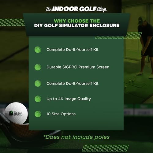 The Indoor Golf Shop DIY Golf Simulator Enclosure 7.7x13.3 Black