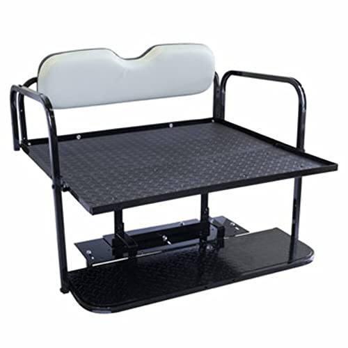 Performance Plus Carts Yamaha G14-G22 Rear Flip Seat Kit | Folding Steel Frame | White Cushions