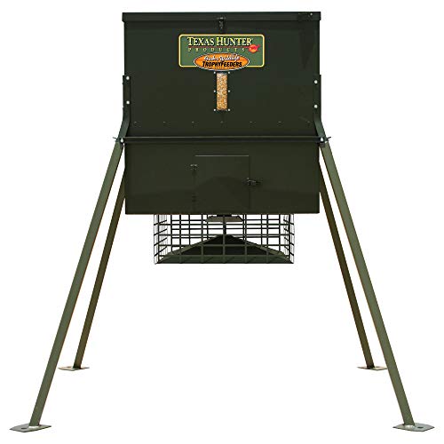 Texas Hunter Products Stand and Fill Wildlife & Deer Feeder 650 lb. Capacity Hunter Green