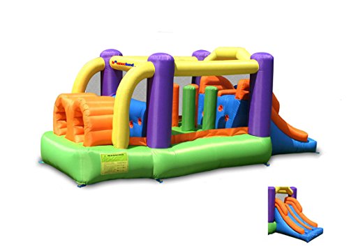 Bounceland Bounce House Inflatable Bouncer Obstacle Pro-Racer Combo Slides Orange/Purple/Yellow