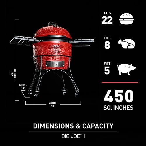 Kamado Joe Big Joe Series I 24-Inch Ceramic Charcoal Grill and Smoker Blaze Red