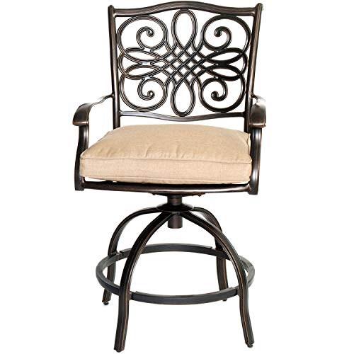 Hanover Monaco 7-Piece Outdoor Patio High-Dining Set Tan