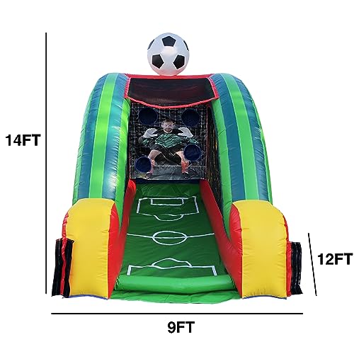 JumpOrange Inflatable Soccer Game with Blower and Foam Ball Soccer