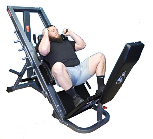 TDS 4-Way Hip Sled Leg Press HACK Squat Calf Raise DLX Pads Grey & Black