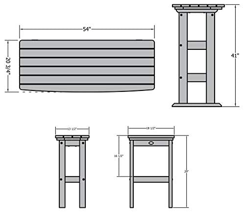 Highwood Lehigh 3pc Bar Height Balcony Set Black