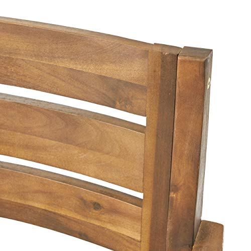 Great Deal Furniture GDFStudio Outdoor 8-Seater Acacia Wood Dining Set Teak Finish, Rustic Metal
