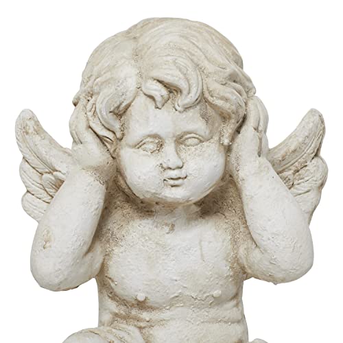 Deco 79 Magnesium Oxide Biblical Angel Garden Sculpture Set of 3 White 11"W, 29"H